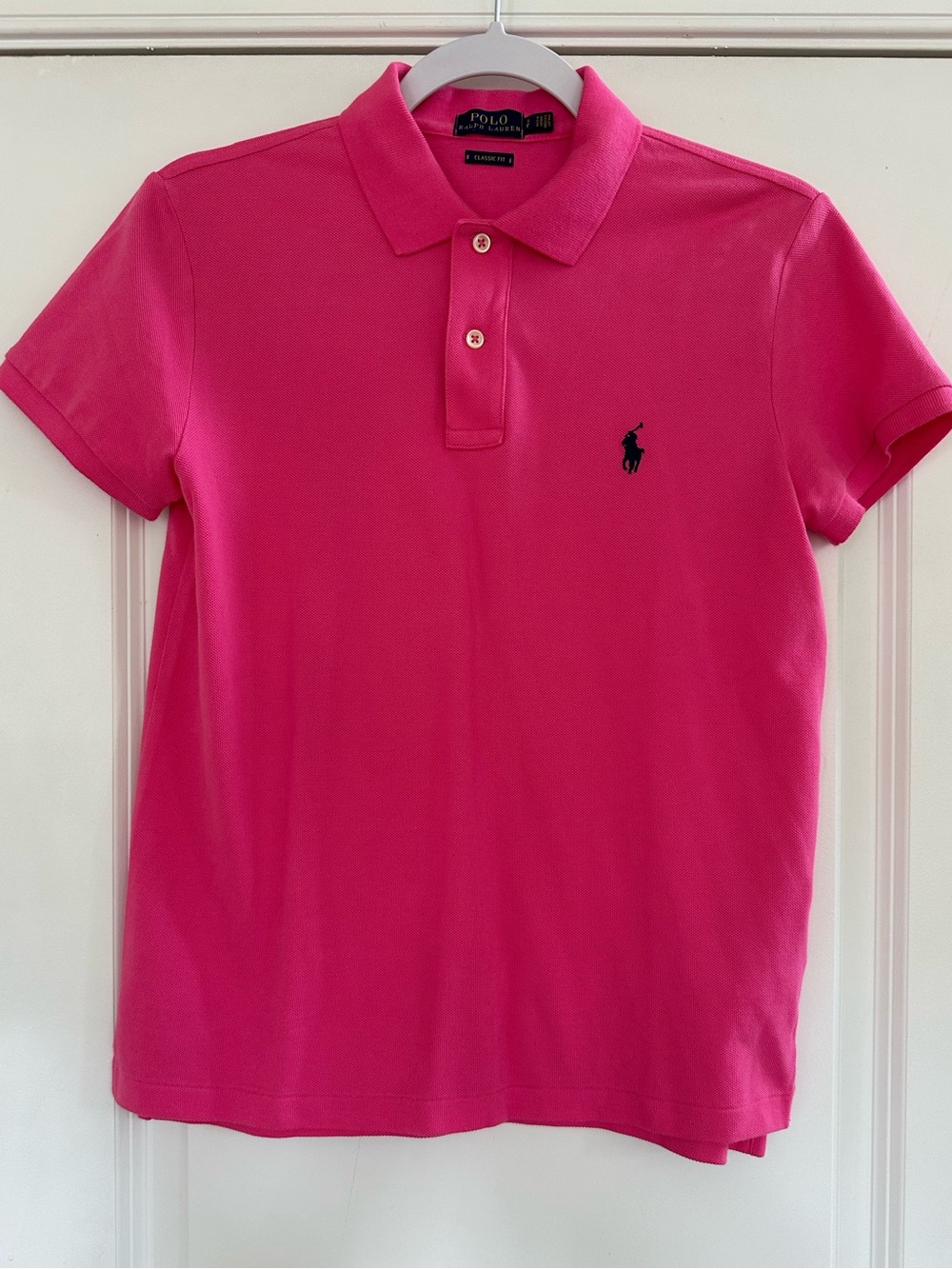 Polo Ralph Lauren Hot Pink Short Sleeve Polo Shirt Logo Preppy Small Classic Fit